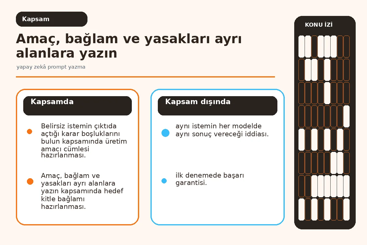 Yapay Zekâ Prompt Yazma İçin 7 Güvenli Adımın Gücü 2 ürün bilgisi ile yaratıcı özgürlüğün sınırını ayıran talimat haritası.