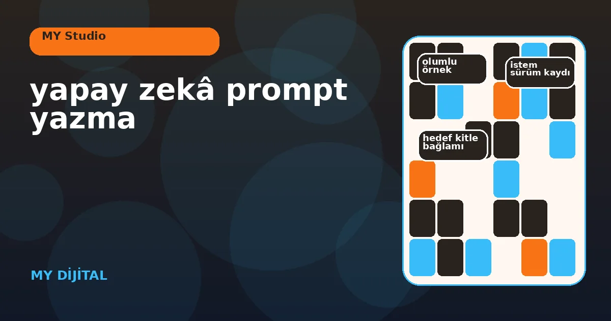 Yapay Zekâ Prompt Yazma İçin 7 Güvenli Adımın Gücü 1 amaç, bağlam, sahne ve çıktı biçimini tek istem kartında gösteren çalışma panosu.
