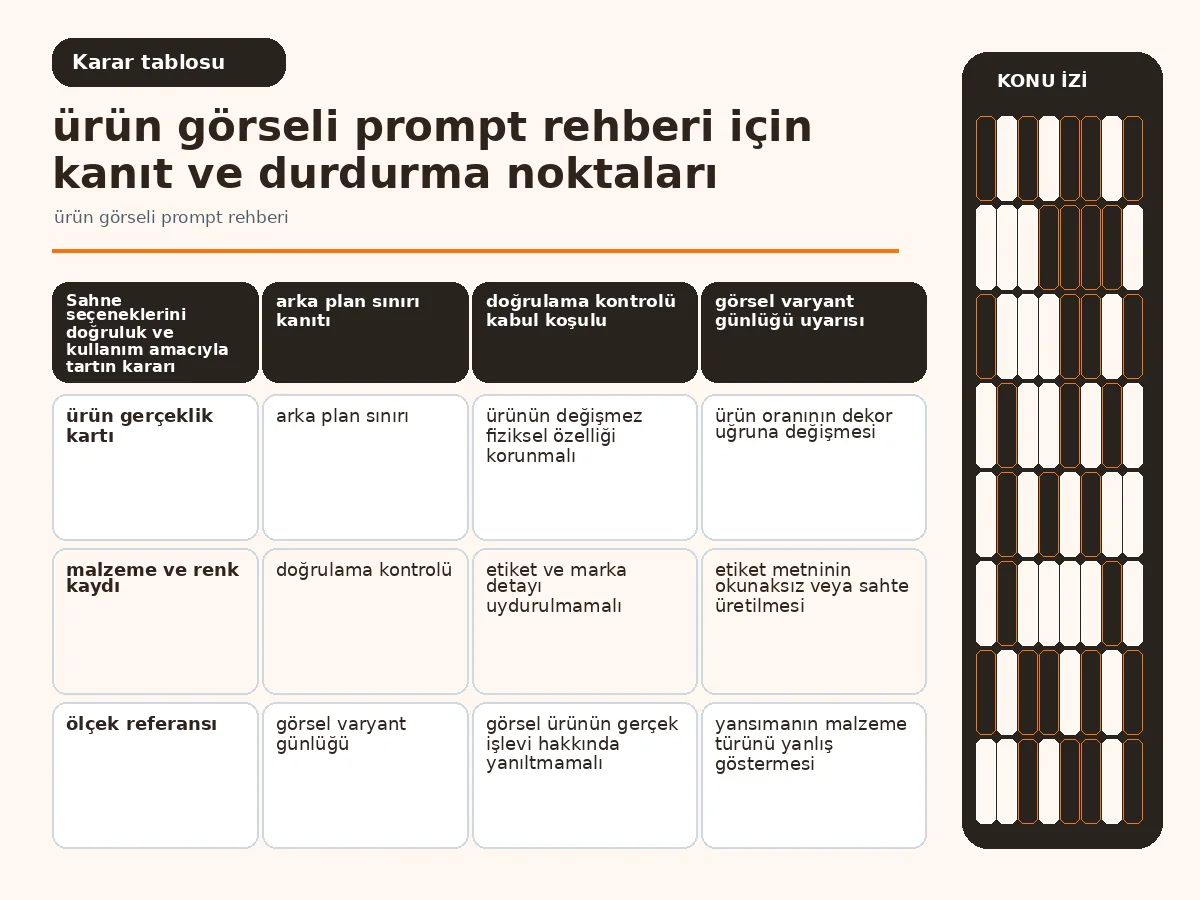 doğruluk, kanal uyumu ve yaratıcı özgürlüğü karşılaştıran sahne tablosu.